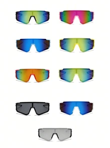 1 pieza Gafas de ciclismo coloridas para niños de 3 a 10 años, gafas deportivas para exteriores con marcos grandes de colores - regalo perfecto para niños
