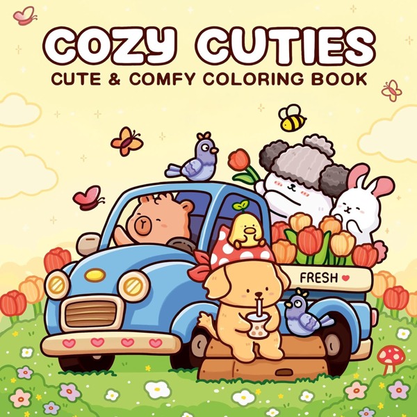 1pc 48Page COZY CUTIES Coco Coloring Book For Adults And Kids, Bold And Easy, Simple And Big Designs For Relaxat Colouring Books Christmas,Halloween Gift, Birthday Present, Children's Day,Student Supplies, Back To School Supplies, School Supplies