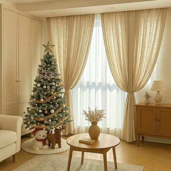 1 panel de cortina transparente con diseño de rama y luna al estilo francés, que filtra la luz y proporciona privacidad, con un diseño hueco inspirado en la princesa romántica para sala de estar y dormitorio