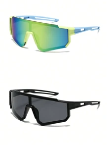 1 pieza Gafas de ciclismo coloridas para niños de 3 a 10 años, gafas deportivas para exteriores con marcos grandes de colores - regalo perfecto para niños