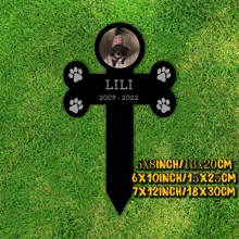 1pc Custom Photo Pet Memorial Plaque, Stake Acrylic Bone Shape With Photo, Dog Grave Marker, Pet Loss Gift, Dog Paw Prints Memorial Gift, Remembrance Gift
