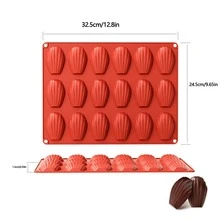 Madeleine Mold Cake Pan, 18-Cavity Non-Stick Spherical Shell Madeline Bakeware For Oven Baking, Cake Silicone Baking Pan Mould Bakeware Tools, Random Color - Multicolor - View 10