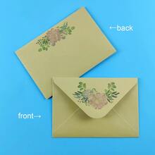 10 件优雅简约清新大花白色信封和信纸，带有牡丹和紫薇花朵图案，高端卡片、明信片、邀请函