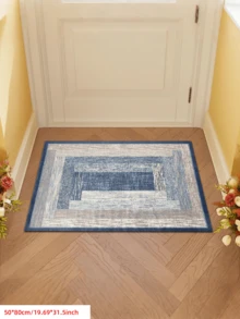 Modern Abstract Pattern Carpet, Featured With Blue, Beige And White Alternating Stripes, Comfortable For Bedroom, Living Room, Study, Foyer, Etc. Can Be Used As A Decorative Mat. This Modern Polyester Non-Slip Water-Absorbing Rug Is Washable And Non-Slip, Suitable For Indoor Home Decor In Living Room All Year Round, Also Applicable To Bedroom And Living Room. The Blue Tone Is An Ideal Choice For Living Room And Bedroom. - Multicolor - View 14