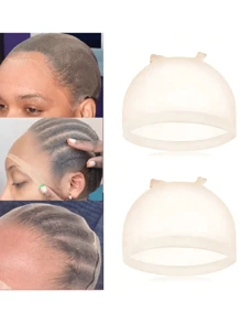 2 Packs Natural Skin Tone Breathable Invisible Wig Caps, Suitable For Cosplay, Role-Playing, Headwear. Suitable For Performances, Middle-Aged Women Can Also Use, Boys And Girls Suitable For Role-Playing, Dancing And Holiday Use Hair Nets, High Quality Mesh Wig Caps For Wig Making, Crochet Wig Caps, Elastic Hair Nets, High Definition Lace Wig Caps Suitable For Wig DIY, Unisex Hair Accessories, Suitable For Any Face Shape, Fun Parties