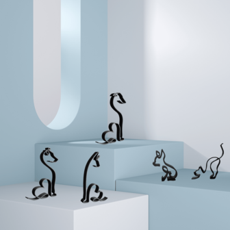 Line Art Figure, Unique Gift For Dog Lovers