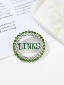 1pc Women Brooch Pin, Elegant Attitude Contrast Color Greek Letter Hollow Circle, Versatile For Daily Wear & Gift - Brooch - View 7