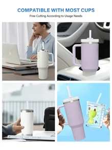 2/4/6pcsReusable Replacement Straws For 40 Oz Adventure Tumbler, Plastic Straws With Cleaning Brush, Compatible With 30oz Cup Water Jug,School Supplies