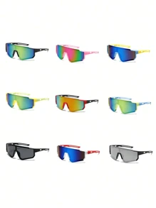 1 pieza Gafas de ciclismo coloridas para niños de 3 a 10 años, gafas deportivas para exteriores con marcos grandes de colores - regalo perfecto para niños
