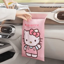 Sanrio Sanrio Hello Kitty Car Garbage Bag 10pcs Stick-On Car Trash Can Car Inside Car Good Stuff Desk Student Desk Cleaning Bag(Pack 10 Pieces)