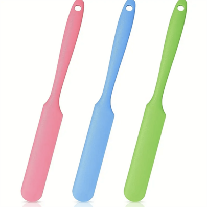 Juego de 3 espátulas de cera - Aplicador de cera de silicona ultra antiadherente para depilación, reutilizable y duradero, perfecto para uso en el hogar y en el salón en el Body - Colores rosa, azul y verde