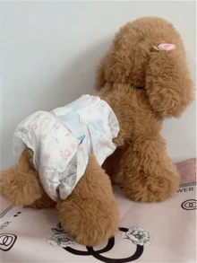 Pet Diapers, Hygienic Dog Pads, Period Dog Panties, Leak-Proof Dog Diapers, Super Absorbent, Disposable (Similar To Diapers/Pads/Sanitary Pads/Underwear), Random Patterns, Essential Cleaning Products For Male And Female Dogs After Excretion - Multicolor - View 2