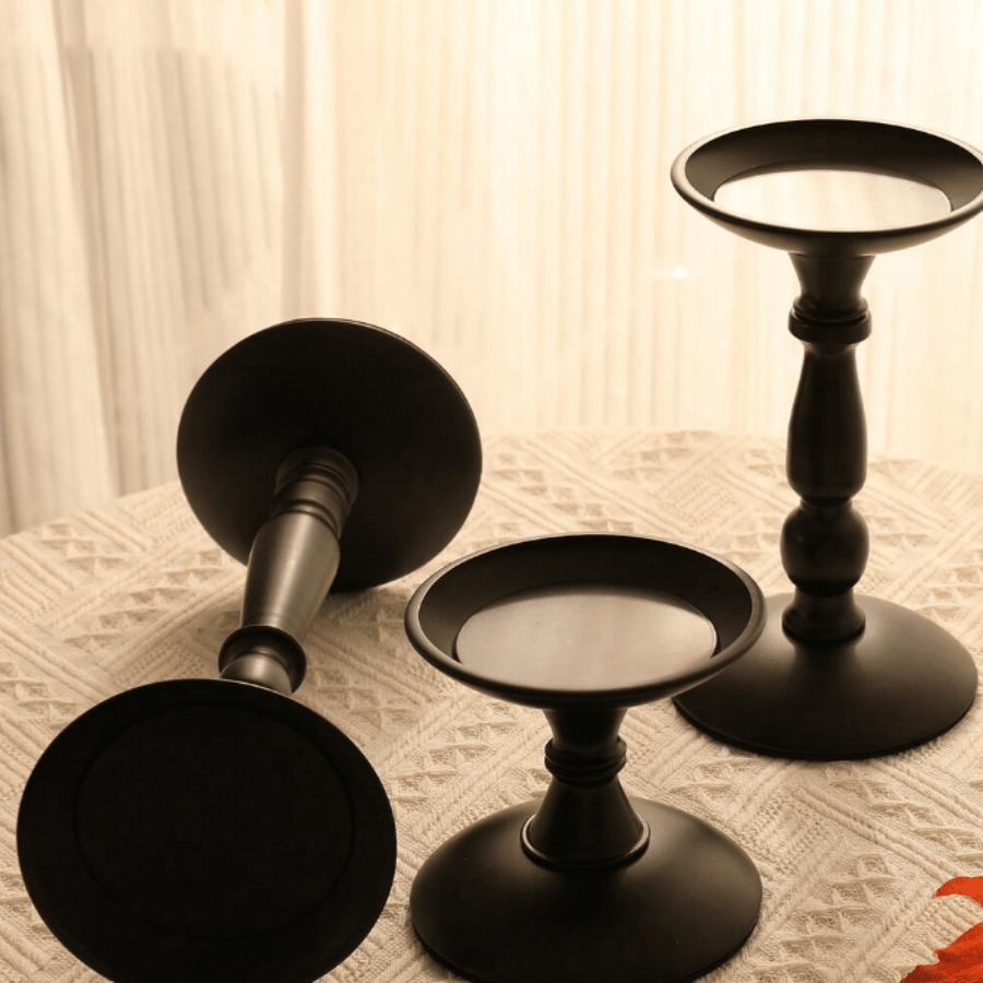 Portacandele vintage in ferro nero, supporto decorativo per candele, regalo romantico per matrimoni, decorazione con luce di candela per tavolo da pranzo