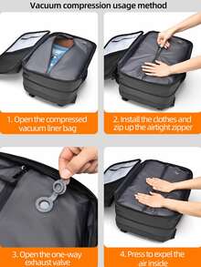 WEIXIER Vacuum Compression Travel Backpack With Laptop Compartment, Multifunctional Rucksack For Business, College, Travel Graduation Camping - Dark Grey - View 6