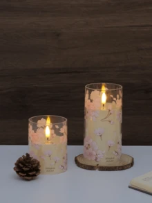 3 Stücke/Set Blumen LED-Flammenlose Kerzen mit Fernbedienung - Batteriebetriebene Kerzen, rauchlos, geeignet für Valentinstag, Weihnachten, Halloween und Partys, fernbedienbare Beleuchtung & Kerzen Dekoration