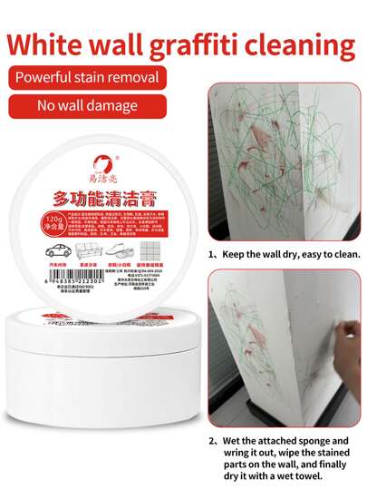 Removedor de manchas de parede Tinta látex de parede branca Removedor de manchas de parede Pasta de limpeza de pegadas Limpador de parede de grafite