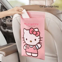 Sanrio Sanrio Hello Kitty Car Garbage Bag 10pcs Stick-On Car Trash Can Car Inside Car Good Stuff Desk Student Desk Cleaning Bag(Pack 10 Pieces)