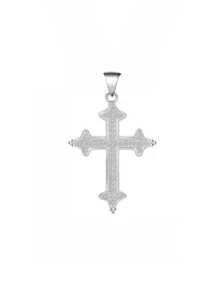 1pc Elegant Minimalist Fully Paved Zirconia Cross Pendant, Suitable For Women's Daily Wear - White - View 3