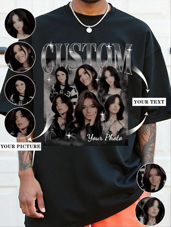 Camisa Casual Masculina Confortável e Larga Personalizada. Camisa Vintage com Foto Personalizada do Rosto da Namorada, Sua Própria Camiseta de Rap Pirata Personalizada com Gráfico, Presente de Aniversário Casual para Esposa/Marido, Minimalista Chique, Personalizado, Único, Fantasias Masculinas, Guarda-roupa Cápsula, Estilo Básico/Urbano Masculino, Presentes Ideais para Ele, Namorado, Família, Amigos, para Aniversários, para Férias/Feriados, para Escola/Competição, para Esportes/Escalada