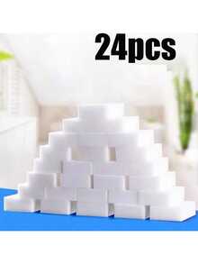 24 件魔术海绵擦，多功能家用清洁海绵，洗碗海绵，适用于家具、浴室、浴缸、水槽、地板、墙壁、家用工具，非常适合学校、厨房、浴室、家庭清洁用品 - 白色 - 查看 16