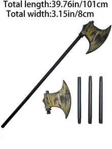 1pc Universal Halloween Plastic Toy Prop 3-Section Sickle, Plastic Costume Party Fake Vintage Simulation Prop, Large Size