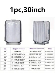 Transparent Luggage Cover, Wide Hook And Loop Thickened Wear-Resistant Waterproof Travel Luggage Dust Cover - PVC Luggage Transparent Cover - Waterproof Plastic Protective Sleeve For Luggage And Bags Travel Accessory, Suitable For 18 Inches To 30 Inches, Transparent PVC Luggage Case Cover, Essential Travel Accessory For Vacation Trips Bag For School School Accessories School Stuff