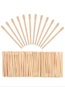 100 palitos de cera de madera - Palitos pequeños para depilación corporal de cejas, labios y nariz, utilizados para la depilación y el suavizado de la piel, hidroterápia profesional y uso doméstico, artículos de viaje de salón de belleza, productos y accesorios para el cabello