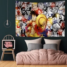 1/10 PIEZAS Tapiz colgante bohemio de estilo anime One Piece, tapices bohemios baratos para colgar en la pared, tapices de mandala para decoración de pared, decoración del hogar, decoración de habitación, decoración de pared, decoración de dormitorio, póster de arte de pared, decoración de sala de estar, tapiz para decoración de habitación - Multicolor - Ver 19