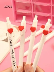 10pcs/4pcs/1pc Customizable Heart-Shaped Click Ball Pen, Personalized Name Pen, Suitable For Valentine's Day, Couple Gifts, Teacher Gifts, Student Gifts, Parent Gifts Back To School - Multicolor - View 21