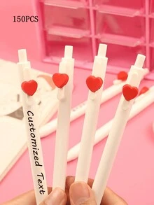 10pcs/4pcs/1pc Customizable Heart-Shaped Click Ball Pen, Personalized Name Pen, Suitable For Valentine's Day, Couple Gifts, Teacher Gifts, Student Gifts, Parent Gifts Back To School - Multicolor - View 24
