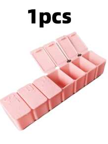 4/2pcs Portable Mini Medicine Storage Box, Letter Pill Box, Cute Pink Weekly Travel Medicine Box Rack, Compartment Manager Dispenser, 7-Day Independent Travel Medicine Container Portable AM/PM Pill Rack,Easter, King's Day, Baptism, Confirmation Ceremony, Wedding, Father's Day, Mother's Day, Pride Month, Camping, Party Bag Fillers, Airplane Essentials, Travel Accessories, That Girl Must Have Items