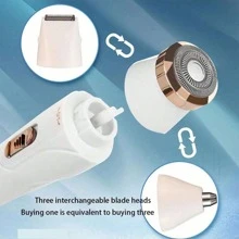 Afeitadora eléctrica recargable 3 en 1 - Una recortadora de cabello indolora apta para la cara, la nariz, las cejas y la barba, apta para recortadoras de cabello de mujer, maquinillas de afeitar faciales, eliminación del vello, barba, brazos, piernas, axilas y bikini - Juego de afeitadora portátil, juego de belleza recargable, regalo para fiestas