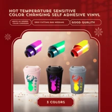 1pc Hot Temperature Sensitive Color Changing Self Adhesive Vinyl - Multicolor - View 10