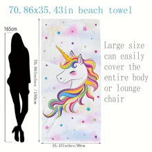 1pc Bestselling Rainbow Unicorn Keizoro Ultra-Soft Microfiber Beach Towel, Quick-Dry, Highly Absorbent Suitable For Beach, Hotel, Gym, Bathroom, Digital Printing Summer Holiday Bathroom Decor