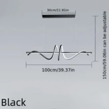 1 pieza Lámpara colgante LED lineal en espiral creativa, regulable en 3 colores, lámpara de techo de lujo nórdica, luminaria lineal de aleación de aluminio, adecuada para habitación, estudio, comedor, bar, cocina, sala de estar, iluminación del dormitorio - Multicolor - Ver 3