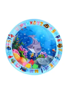 Interactive Splash-Proof Cat Play Mat With Floating Fish Design, PVC Boredom Relief Kick Toy For Indoor Cats, Tap Water
