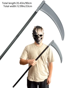 1pc Universal Halloween Plastic Toy Prop 3-Section Sickle, Plastic Costume Party Fake Vintage Simulation Prop, Large Size