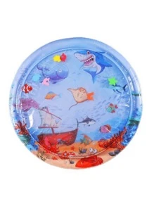 Interactive Splash-Proof Cat Play Mat With Floating Fish Design, PVC Boredom Relief Kick Toy For Indoor Cats, Tap Water