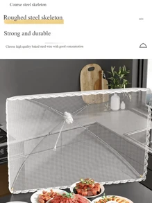 Nuevo protector rectangular de malla plegable a prueba de polvo para mesa de comedor comercial, picnic, cocina. Lavable.