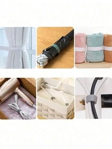 1m/3m/5m Charging Cable Organizer, Cable Ties Wrap, Hook And Loop Cable Tie, Data Cable Storage, Self-Gripping Double Sided RollWinder Hook And Loop Strap ,For Earphone/Usb Cables,Computer Cable Tie, Desktop Cable Back Organizer,Cable & Cord Management Home ,Back-To-School Season - Black - View 6