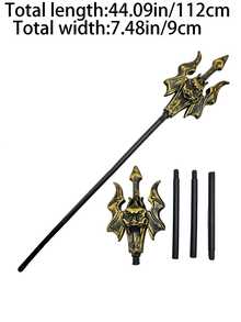 1pc Universal Halloween Plastic Toy Prop 3-Section Sickle, Plastic Costume Party Fake Vintage Simulation Prop, Large Size