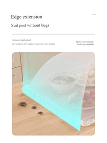 Nuevo protector rectangular de malla plegable a prueba de polvo para mesa de comedor comercial, picnic, cocina. Lavable.