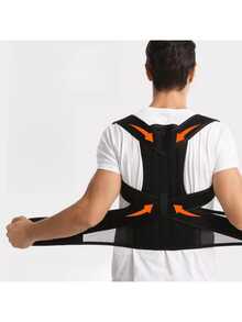 1 件舒适贴合姿势矫正器，男女适用 - 可调节、透气矫形支具 - 无缝上背部、脊椎、颈部和肩部支撑 - 适合日常穿着，锁骨稳定 - 促进健康姿势，防止懒散健身房配件 Fajas Lumbares - 黑色 - 查看 5