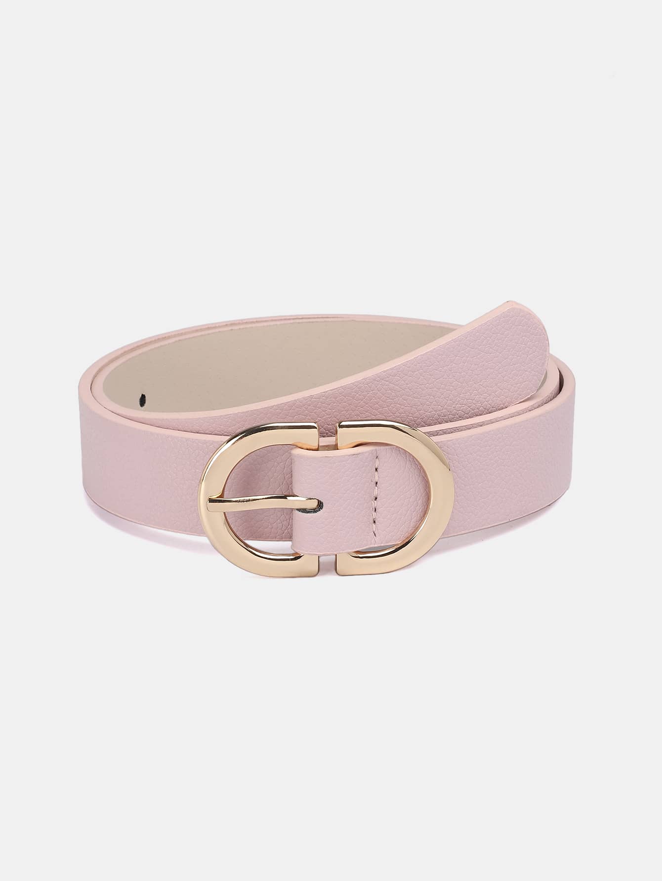 1pc Women's Double Ring Buckle Multicolor PU Decorative Casual Belt Summer, School Fall, Autumn, Halloween - Baby Pink - View 1
