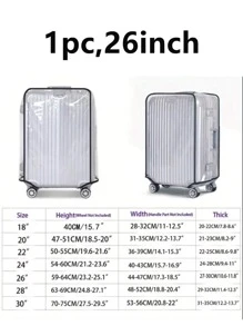 Transparent Luggage Cover, Wide Hook And Loop Thickened Wear-Resistant Waterproof Travel Luggage Dust Cover - PVC Luggage Transparent Cover - Waterproof Plastic Protective Sleeve For Luggage And Bags Travel Accessory, Suitable For 18 Inches To 30 Inches, Transparent PVC Luggage Case Cover, Essential Travel Accessory For Vacation Trips Bag For School School Accessories School Stuff