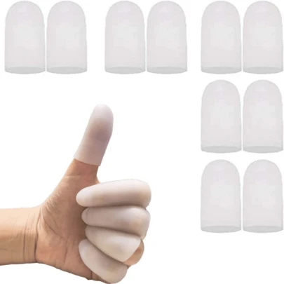 2 chiếc/4 chiếc/6 chiếc/8 chiếc/10 chiếc Găng tay ngón tay gel, Găng tay ngón tay silicon, Găng tay bảo vệ ngón tay cái