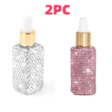 1pc Shiny Essential Oil Dropper Bottle, Mini Glass Bottle, Portable Perfume Bottle, Cosmetic Sample Container, Liquid Perfume Bottle, Dispensing, Refillable, Lightweight And Easy To Carry, For Traveling And Home Organization, Ideal Gift For Holiday Season