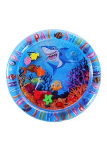 Interactive Splash-Proof Cat Play Mat With Floating Fish Design, PVC Boredom Relief Kick Toy For Indoor Cats, Tap Water