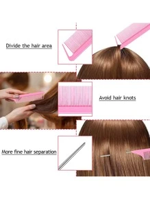 1pc/7pcs Professional Point-Tailed Comb Pin-Tailed Comb Rat-Tailed Comb Parting Comb Stainless Steel Tail Comb Anti-Static Hairbrush: Multi-Functional Comb For Normal Hair For Combing Out Tangles Hair Styling Candy Colours, Ideal For Hairdressers, Salons And Home Use,Hair Brush,Comb,Hair Tools,Hair Products And Accesories For Barber Salon Beauty Travel Essentials,Back-To-School Season