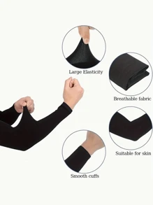 1 Pair Breathable Sun-Protective Arm Sleeves, Cooling & UV Protection, Suitable For Driving, Golf, Fishing, Cycling, Hiking, Outdoor Sports